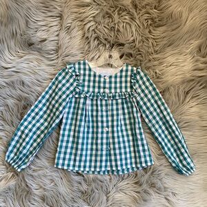 Bella Bliss BB Girls Kids' Checkered Button-Down Shirt - Blue (matching little)
